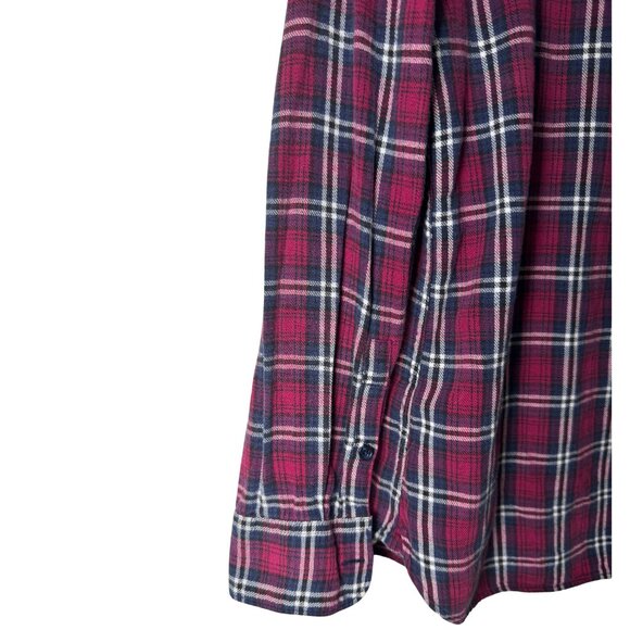 Woolrich Women’s Plaid 100% Cotton Lightweight Button Up Shirt Medium Red Navy - Picture 6 of 7